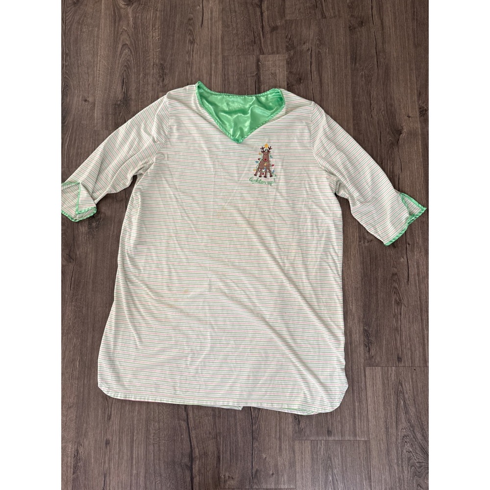 Plus Size 2X 3X Reindeer Christmas Lights Pajama‎ Nightgown